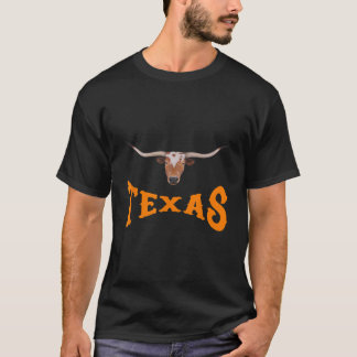 Texas Namn med Longhorn Steers Head T Shirt