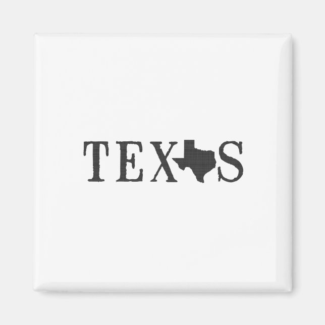 Texas Namn med State Shaped Brev Ord Art Magnet (Framsidan)