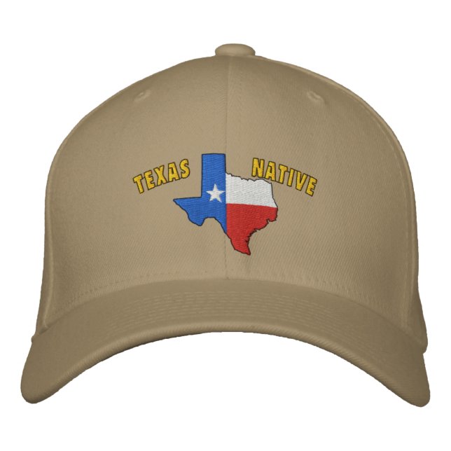 Texas Native Embroized Hat Broderad Keps (Framsida)