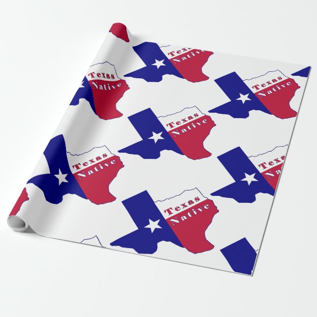Texas Native Flagga Karta Presentpapper (Utrullad)