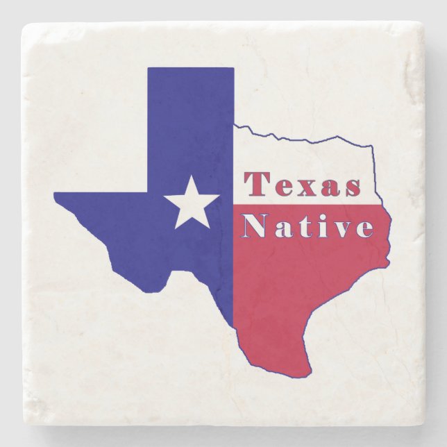 Texas Native Flagga Karta Stenunderlägg (Framsidan)