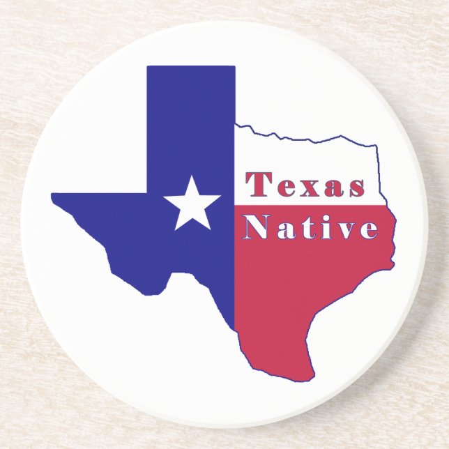Texas Native Flagga Karta Underlägg (Framsidan)