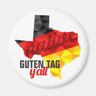 Texas Native Polygon Tyska Flagga Magnet