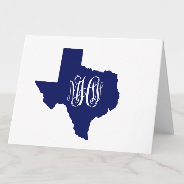 Texas Navy White 3 Initial Vine Monogram DIY BG Tack Kort (Skapare uppladdad)