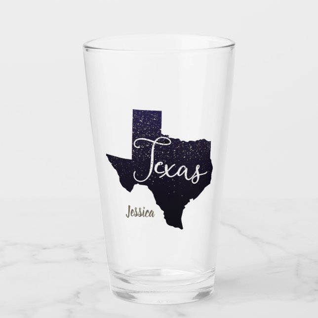 Texas Night Stars State Shape Glaskopp (Framsida)