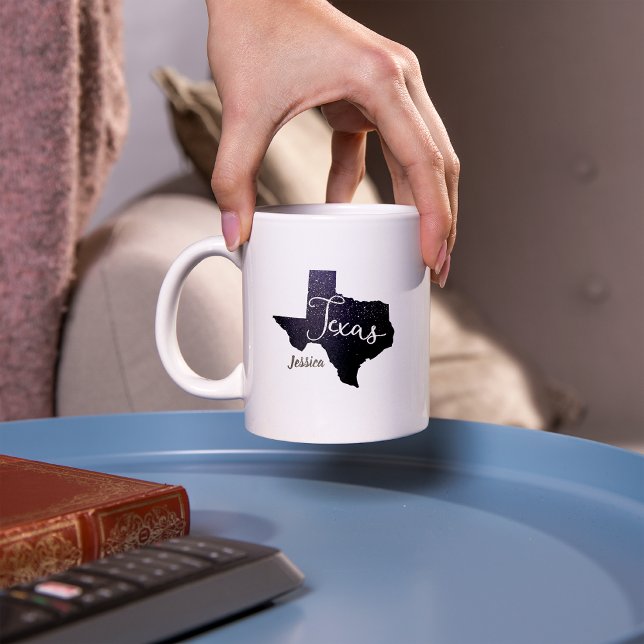 Texas Night Stars State Shape Kaffemugg (Skapare uppladdad)