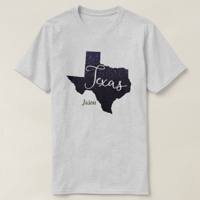 Texas Night Stars State Shape T Shirt (Design framsida)