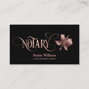 Texas Notary Loan Signing Agent Modern Rosa Visitkort