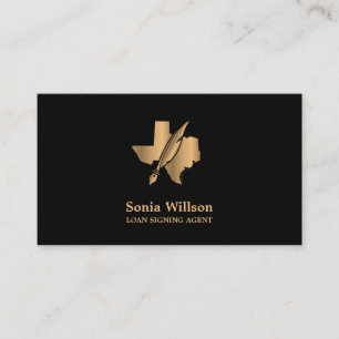 Texas Notary Loan Signing Agent Modern Rosa Visitkort