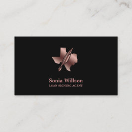 Texas Notary Loan Signing Agent Modern  Rosa Visitkort