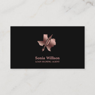 Texas Notary Loan Signing Agent Modern Rosa Visitkort