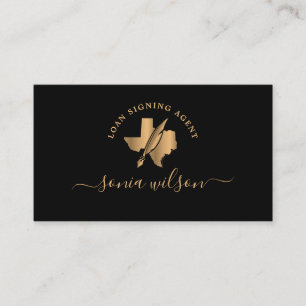 Texas Notary Loan Signing Agent Modern Typography Visitkort