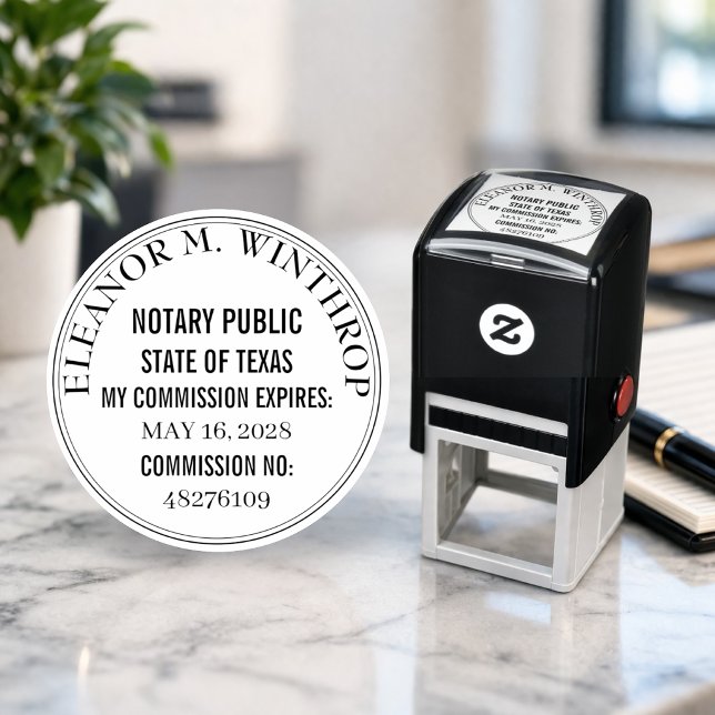 Texas Notary Public Round  Självfärgande Stämpel (Skapare uppladdad)