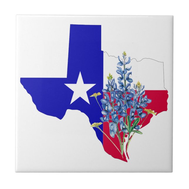 Texas och Bluebonnets Kakelplatta (Framsidan)