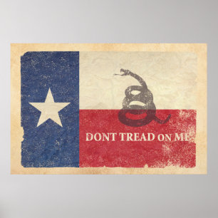 Texas och Gadsden Flagga Poster