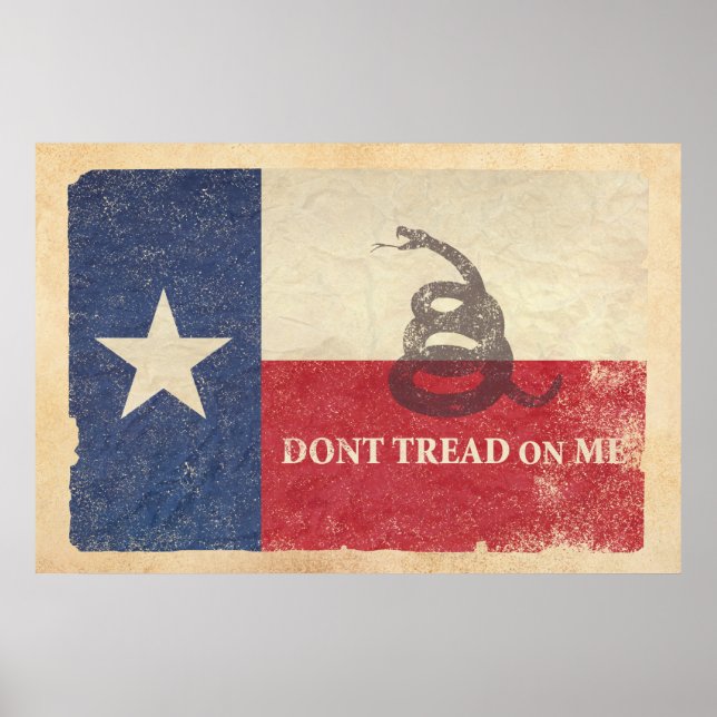 Texas och Gadsden Flagga Poster (Framsidan)