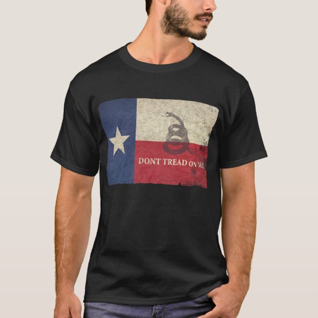 Texas och Gadsden flagga T-shirt (Framsida)