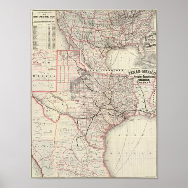 Texas och Mexiko, Houston Poster (Framsidan)