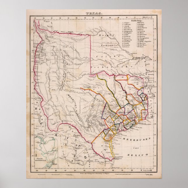 Texas och Oklahoma Poster (Framsidan)