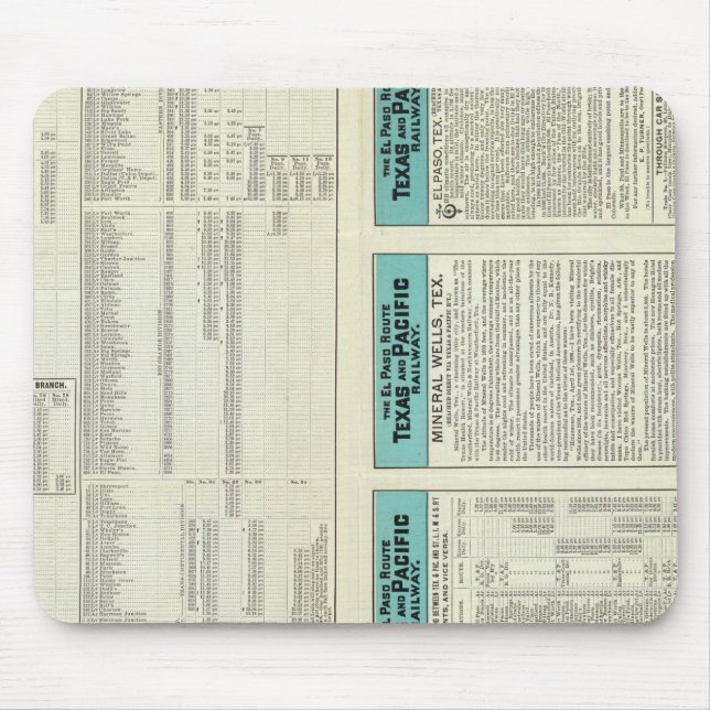 Texas och Pacific Railway Musmatta (Framsidan)