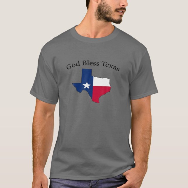 Texas Ohio Välsigna dig Texas Design, Texas Flagga T Shirt (Framsida)