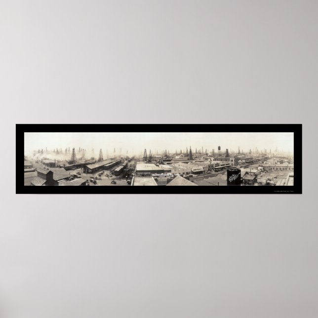 Texas Oil Fält & Town Photo 1919 Poster (Framsidan)