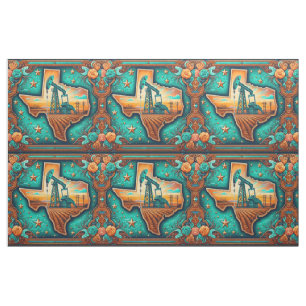 Texas Oil Gas Drilling Pump Jack Fabric Tyg