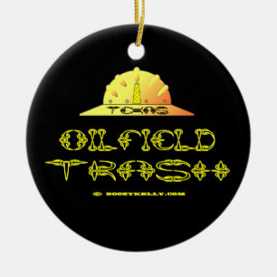 Texas oilfieldsopor, hård hatt, oilfieldsopor, julgransprydnad keramik