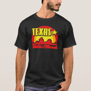 Texas ökenberg Retro Vintage solnedgång T Shirt