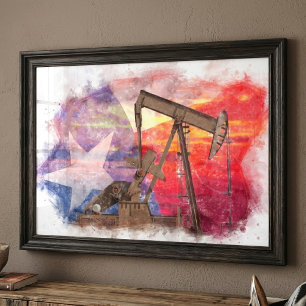 Texas Oljepump: Lone Star State Heritage Art Fototryck