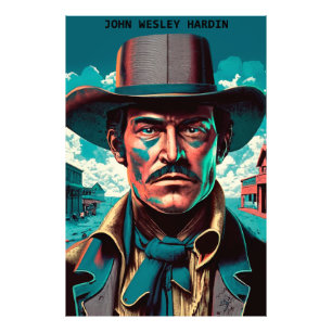 Texas Outlaw John Wesley Hardin Fototryck