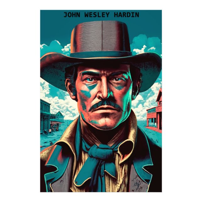 Texas Outlaw John Wesley Hardin Fototryck (Framsidan)