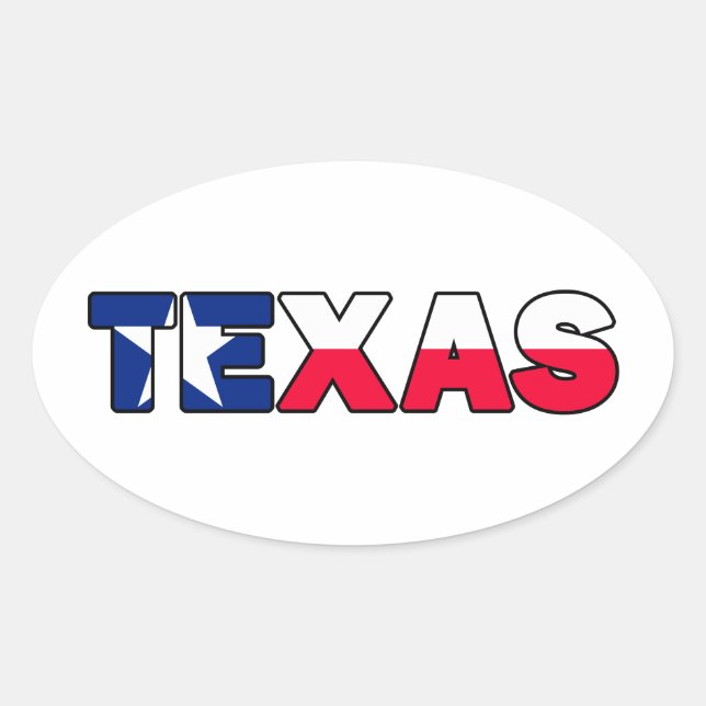 Texas Ovalt Klistermärke (Framsida)
