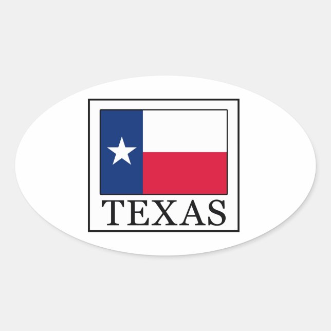 Texas Ovalt Klistermärke (Framsida)