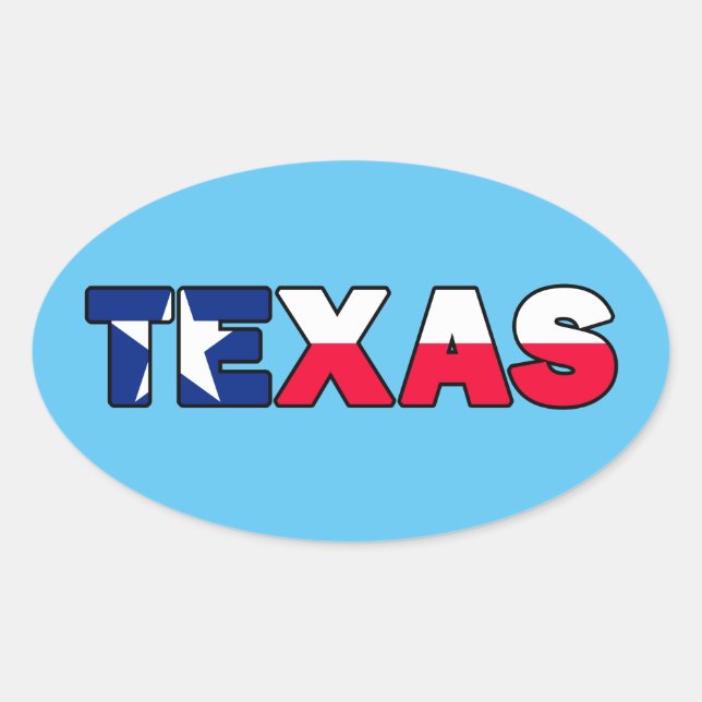 Texas Ovalt Klistermärke (Framsida)