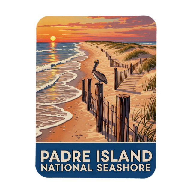Texas Padre Island Magnet (Vertikal)