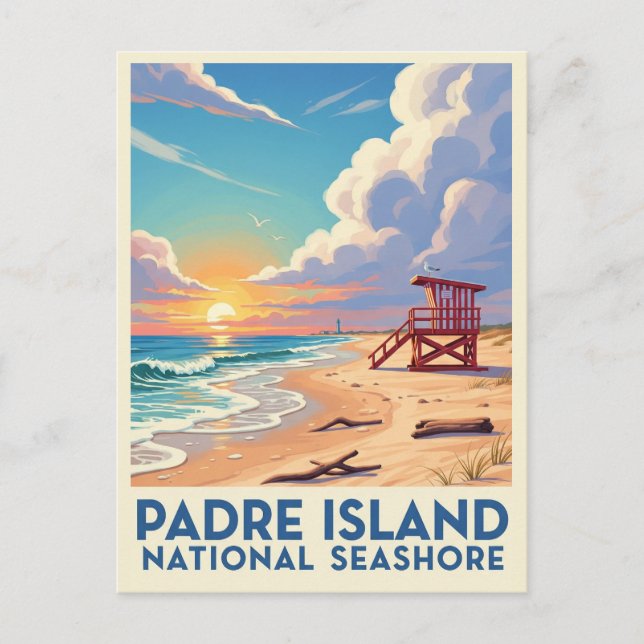 Texas Padre Island Vykort (Framsida)