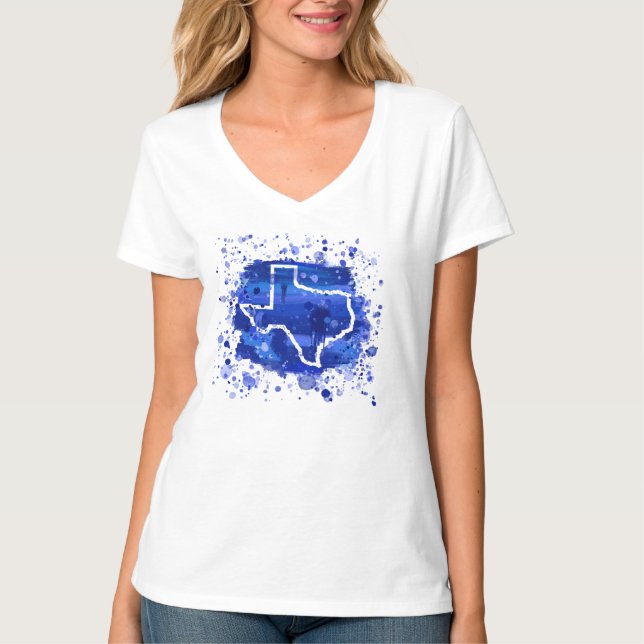TEXAS "Paint the Mor Blue" Ed. 1 Kvinnors teve T Shirt (Framsida)