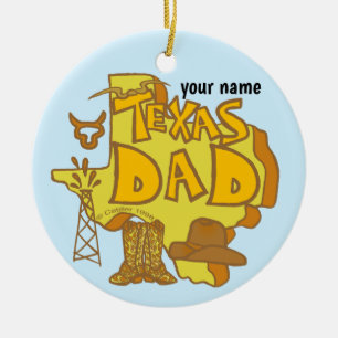 Texas Pappa prydnad Julgransprydnad Keramik