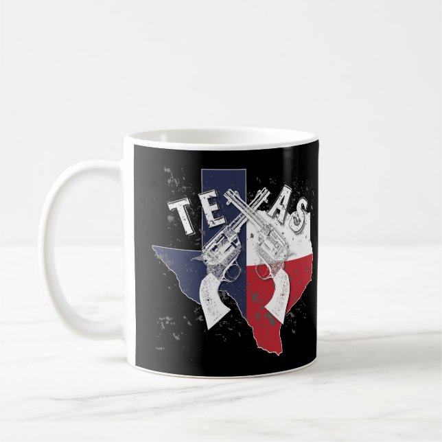 Texas påstår sex skytten korsade pistolsouvenir kaffemugg (Vänster)