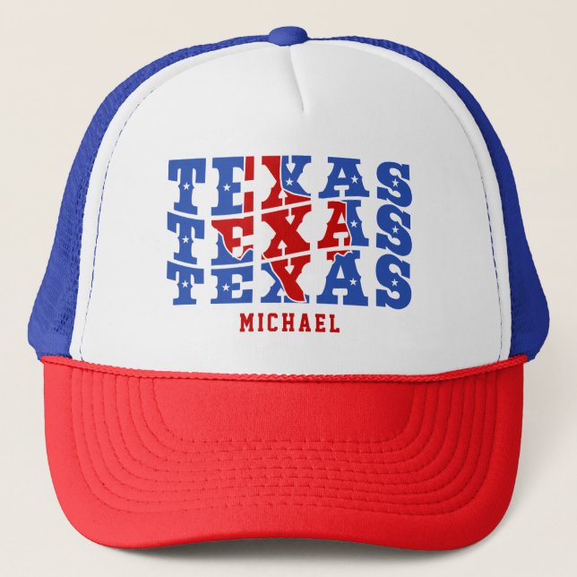 Texas Patriotic State Kärlek USA eget namn Keps (Framsida)