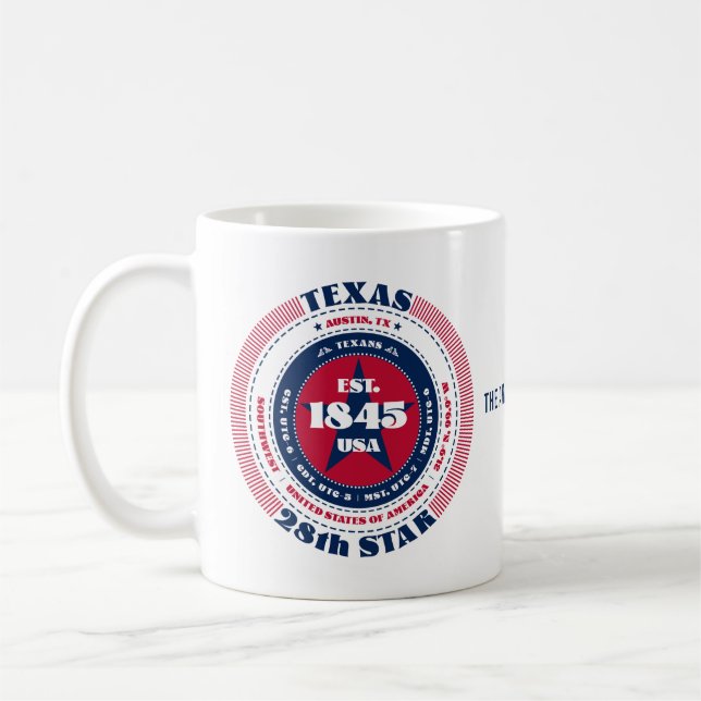 Texas Patriotisk Cirkulär Monogrammug Kaffemugg (Vänster)