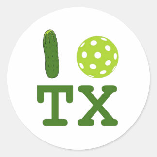 Texas Pickleball Sticker Runt Klistermärke