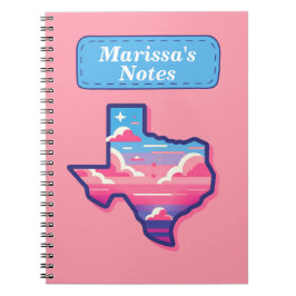 Texas Pink and Blue Cotton Candy Skies Anteckningsbok