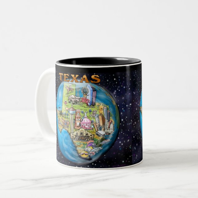 Texas Planet Two-Tone Coffee Mugg (Framsida vänster)