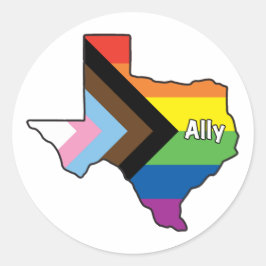 Texas Pride Ally Runt Klistermärke