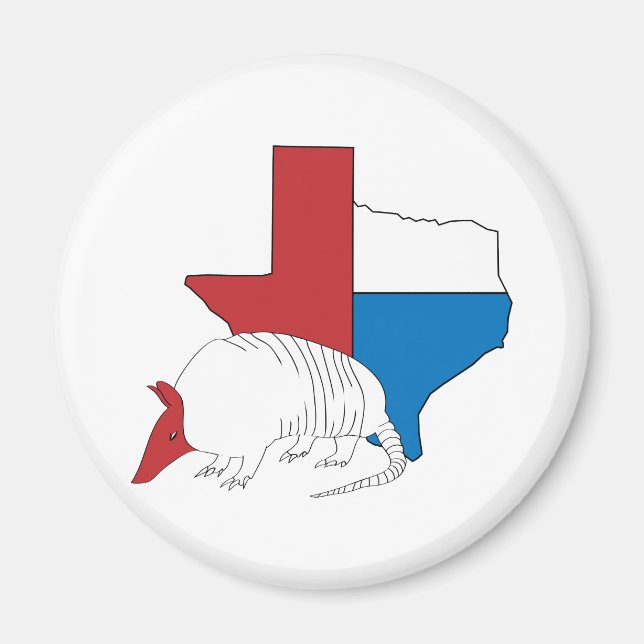 Texas Pride Armadillo Magnet (Framsidan)