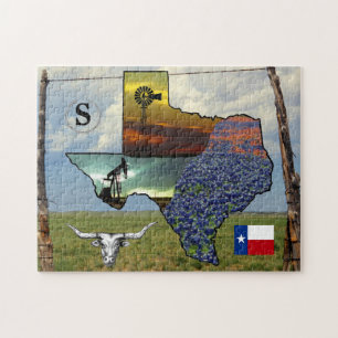 Texas Pride av karta, färgstarka bilder 11 x 14 st Pussel