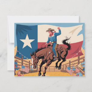 Texas pride cowboykonst rodeo-scen Western Vykort