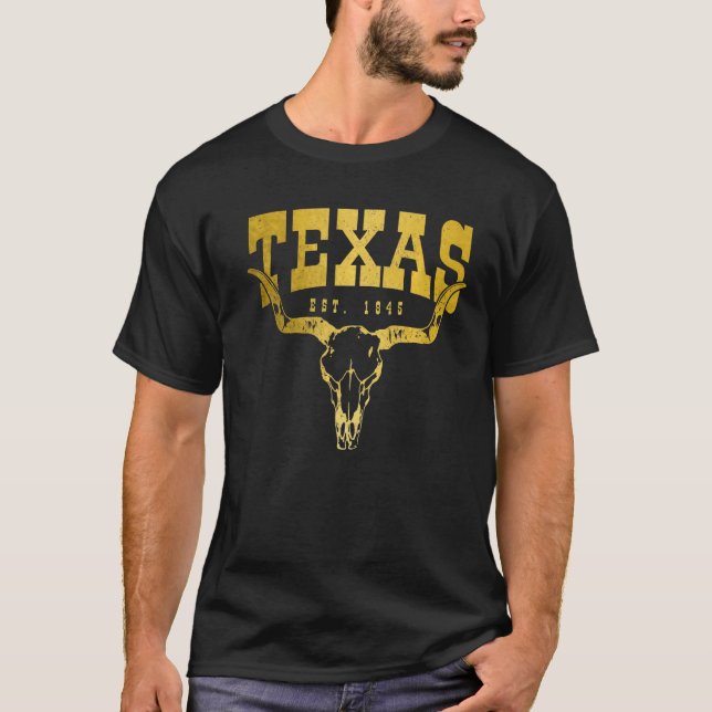 Texas Pride Est 1845 TX-Vintage T Shirt (Framsida)